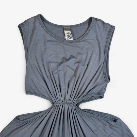 Go Couture Dress Women’s XL Gray Cutout Sleeveless Hi-Low Maxi Boho USA NWOT - Picture 6 of 8